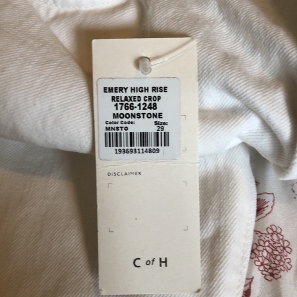 NWT Citizens of Humanity Emery Wide Leg Crop Jeans in Moonstone Winter White 29 - Picture 5 of 5